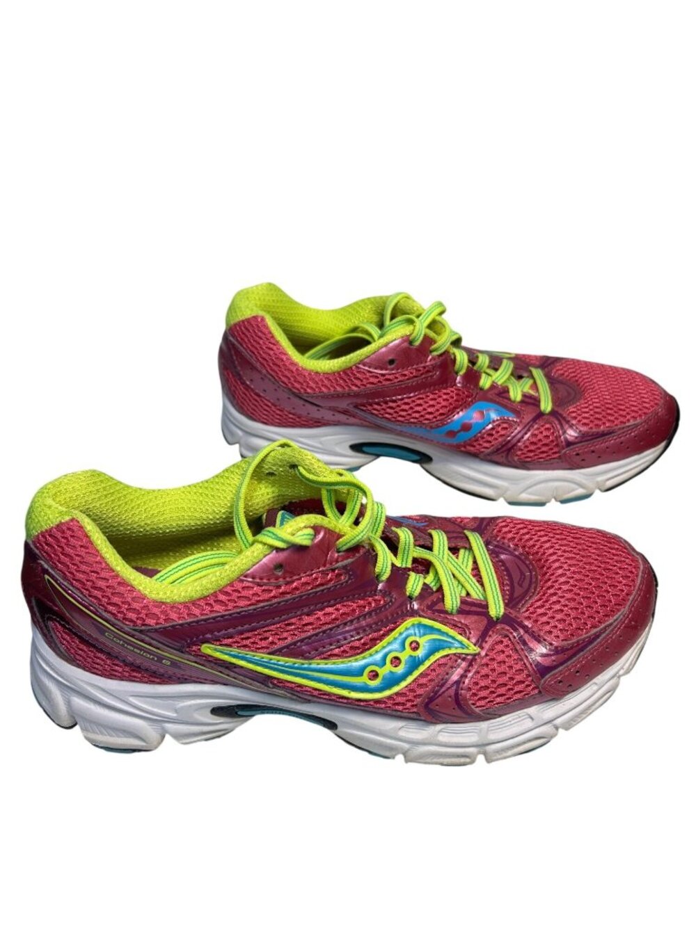 Saucony Cohesion 6 Women’s Athletic Running Shoes Pink/Yellow Size 8 - Picture 3 of 11